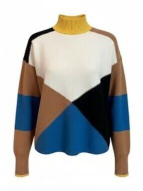 Essentiel Antwerp Colorblock Mock Neck Sweater